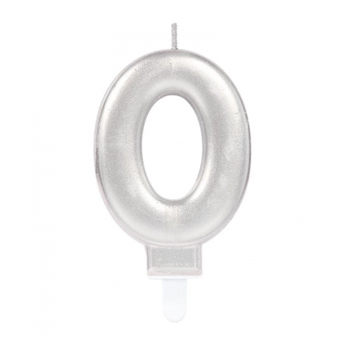 0 Rakam Mum Gümüş Renk