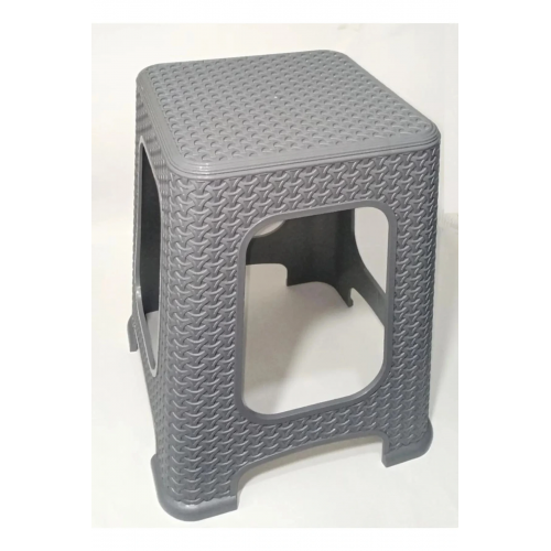 1 Adet Büyük Gri Tabure  Kir Tutmaz 45cm Hasır Örgü Yemek Masasına Uygun Alt Kuşaklı Sağlam Dizayn