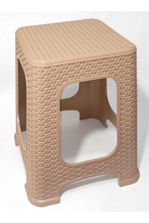 1 Adet Büyük Kahve Tabure  Kir Tutmaz 45cm Hasır Örgü Yemek Masas…