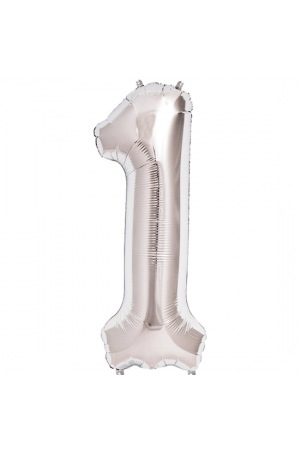 1 Rakam Folyo Balon Gümüş  40 İnç…