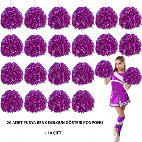 10 Çift ( 20 Adet ) Mor Renk 23 Nisan 19 Mayıs 29 Ekim Okul Gösteri Ponponları