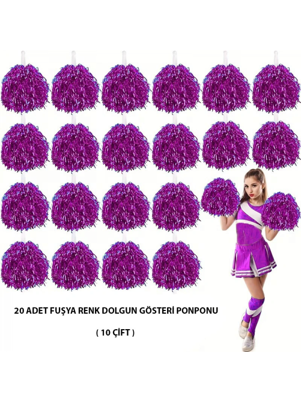 10 Çift ( 20 Adet ) Mor Renk 23 Nisan 19 Mayıs 29 Ekim Okul Gösteri Pon&hellip;