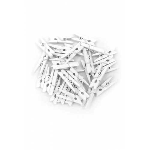 100'lü Beyaz Ahşap Mandal 2.5cm (10'lu Paket-1000 Adet)