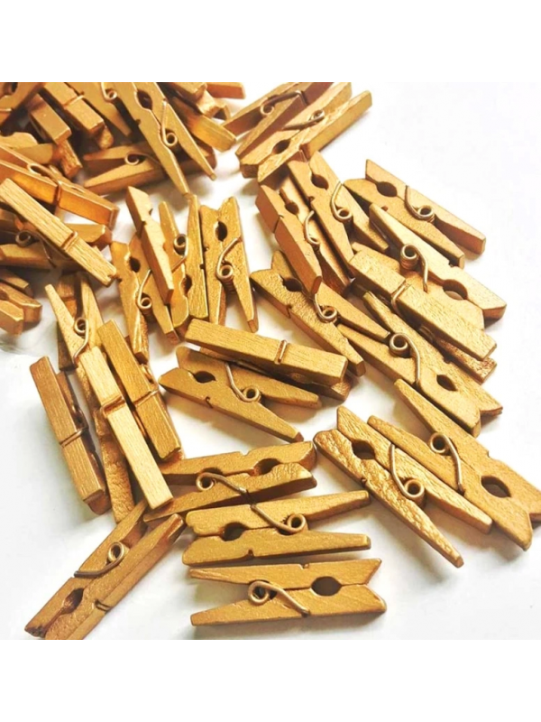 100'lü Gold Ahşap Mandal 2.5cm (10'lu Paket-1000 Adet)&hellip;