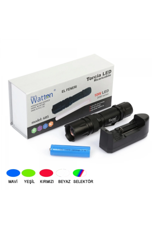 10w 2000 Lümen 4 Renk Güçlü El Feneri Wt-605… 10w 2000 Lümen 4 Renk Güçlü El Feneri Wt-605…