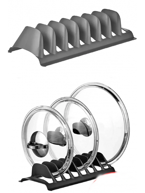 2 Adet 8 Bölmeli Tencere Kapak Rafı - Simple Tabaklık - Kapak Organizer&hellip;