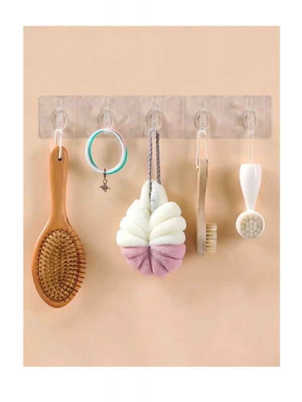 2 Adet Kendinden Yapışkanlı Güçlü Şeffaf 5li Askılık - Kapı Arka&hellip;