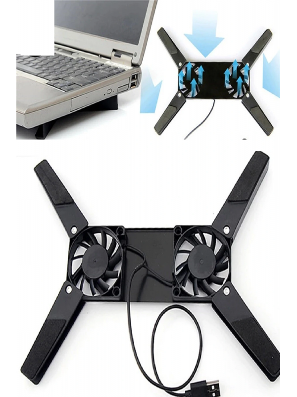 2 Fanlı Notebook Soğutucu Portatif Katlanabilir Laptop Soğutucu Fan Usb&hellip;