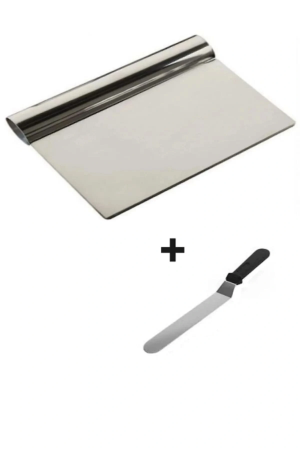 2li Set Hamur Şekillendirici Eğik Pasta Spatulası +metal Hamur Kesi…