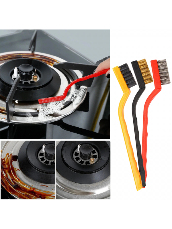 3 Lü Detay Temizlik Fırça Seti  Araba -mutfak Ocak - Fayans Temizlik F�&hellip;