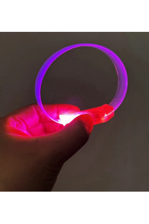 3 Modlu Pilli Led Işıklı Esnek Parti Bilekliği Pembe…