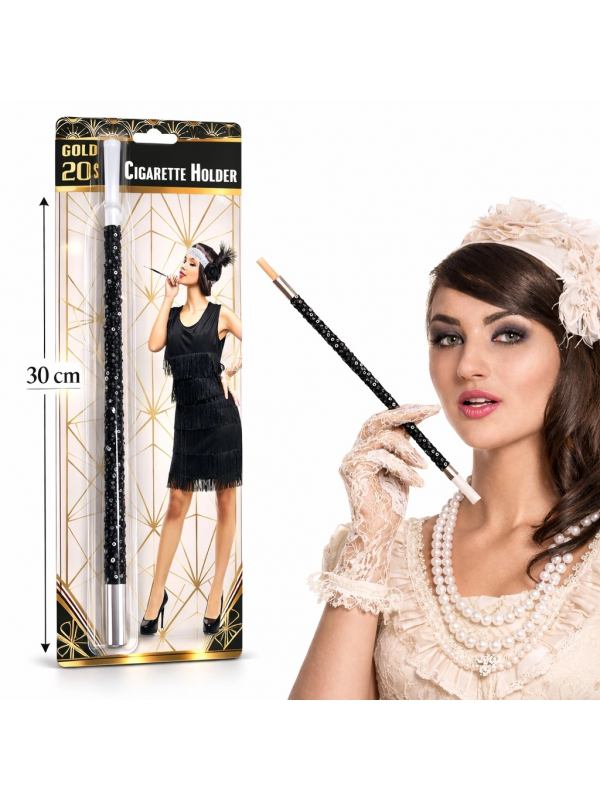 30 Cm Siyah Payetli Sigara Tutacağı – 1920’ler Gatsby Parti Aksesuar… 30 Cm Siyah Payetli Sigara Tutacağı – 1920’ler Gatsby Parti Aksesuar…