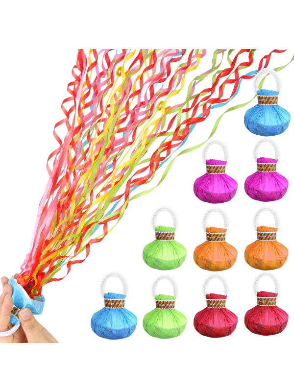 30 Şeritli Renkli Elle Atılan Konfeti – 5 Metre Uzayan Şerit Konfeti &hellip;