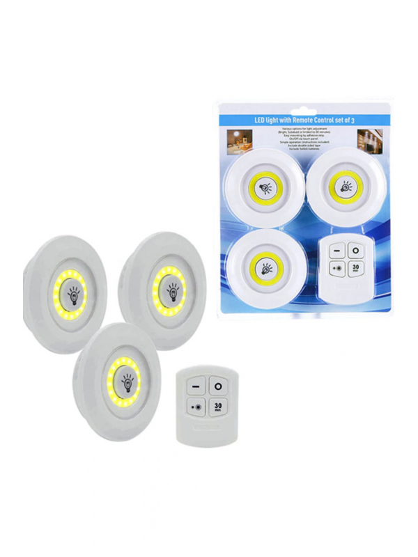 3lü Uzaktan Kumandalı Yapışkanlı Kablosuz Led Spot Lambalar&hellip;