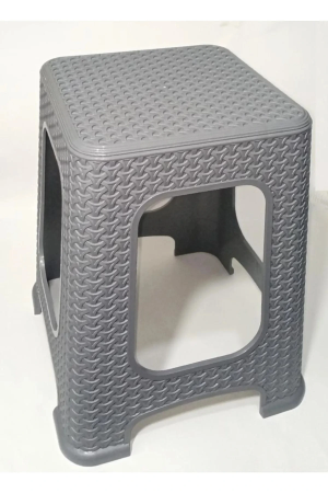 4  Adet Büyük Gri  Kir Tutmaz 45 Cm Tabure Hasır Örgü Yemek &hellip;