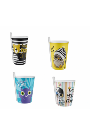 4 Adet Kendinden Pipetli Bardak 400 Ml&hellip;