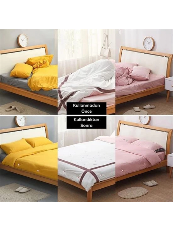 4 Adet Mantar Model Yorgan Kılıfı Ve Çarşaf Tutucu Sabitleyici&hellip;