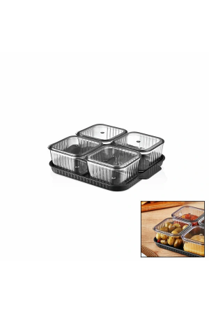 4 Bölmeli Akrilik Pratik Sızdırmaz Kapaklı Tepsili Kahvaltılık S… 4 Bölmeli Akrilik Pratik Sızdırmaz Kapaklı Tepsili Kahvaltılık S…