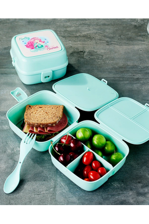 4 Bölmeli Çatallı Beslenme Kabı - Diyet Kabı Karışık Renklerde…