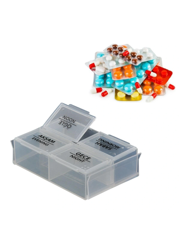 4 Bölmeli Günlük İlaç Saklama Kutusu… 4 Bölmeli Günlük İlaç Saklama Kutusu…