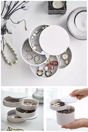 4 Katlı Dönebilen Silindir Takı Ve Makyaj Organizer Kutusu…