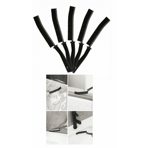 5 Adet İnce Kıl Fırça Banyo Mutfak Pencere Oluk Klozet Kenarı Kavisli Detay Temizleme Fırçası