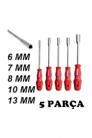 5 Adet Lokma Anahtar Tornavida 6/7/8/10/13/mm Metal Altıgen&hellip;