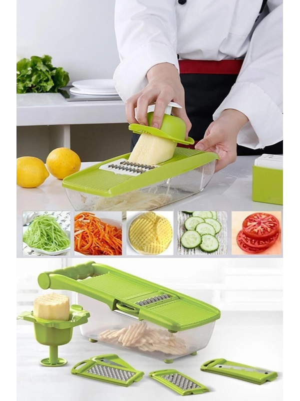 5 Başlıklı Hazneli Kaymaz Rende Jülyen Kesici Patates  Havuç Rendesi&hellip;