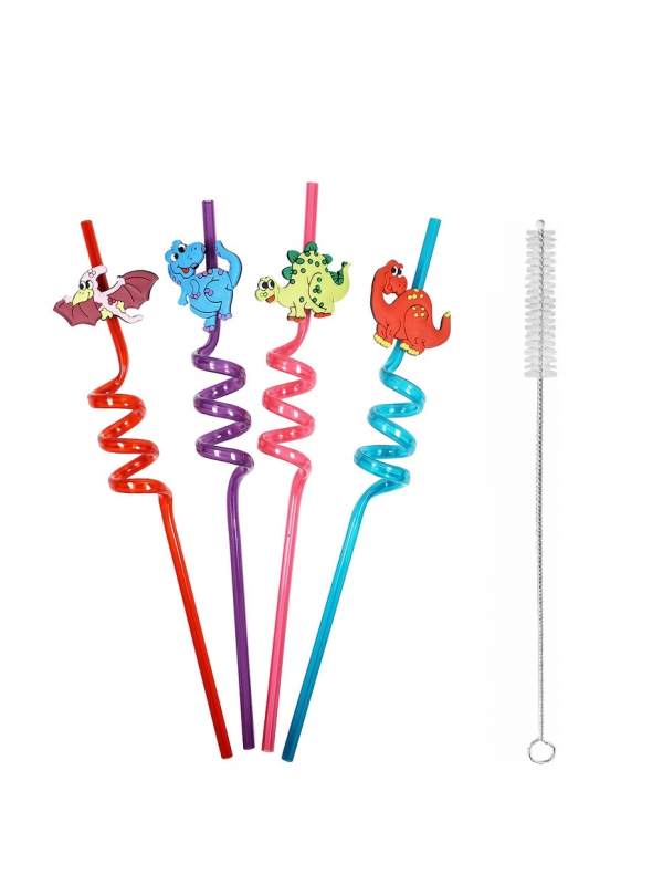 5 Parça Renkli Pipet Seti - Emojili Spiral Kokteyl- Çocuk Pipeti Temizle&hellip;