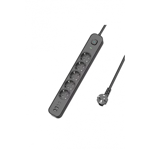 5 Prizli Akım Korumalı Uzatma Kablosu | 2xusb-a + 2xusb-c | 3680w - 2m Kablo