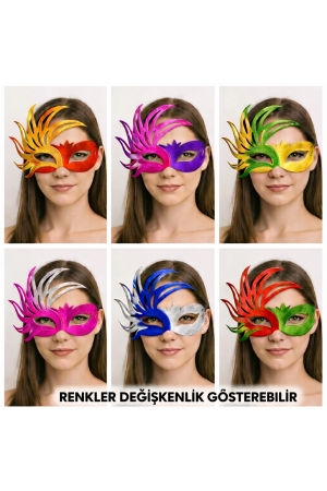 6’lı Çift Renkli Venedik Karton Parti Maskesi Seti&hellip;