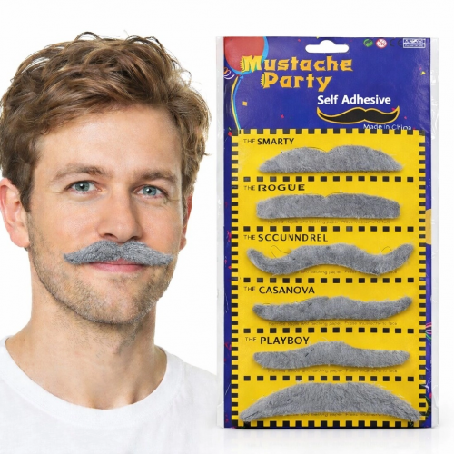 6’lı Yapışkanlı Gri Parti Bıyık Seti – Farklı Modeller 6’lı Yapışkanlı Gri Parti Bıyık Seti – Farklı Modeller