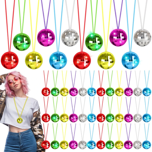 70'ler 80'ler Ve 90'lar Temalı Disko Topu Kolye Seti 6 Adet