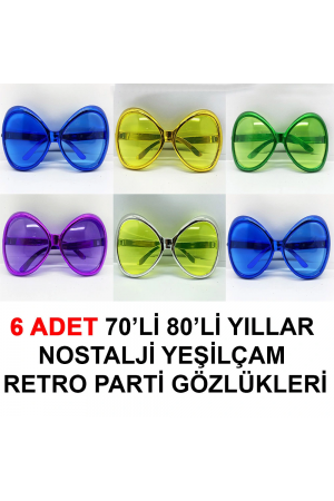 70li 80li Yıllar Nostalji Yeşilçam Retro Parti Gözlükleri 6 Adet&hellip;