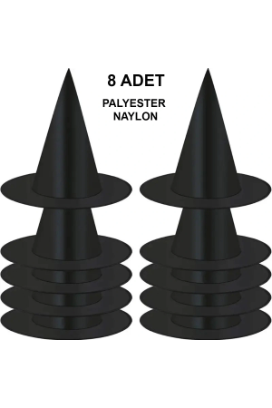 8 Adet Siyah Cadı Şapkası – Yetişkin & Çocuk Kostüm Aksesu… 8 Adet Siyah Cadı Şapkası – Yetişkin & Çocuk Kostüm Aksesu…