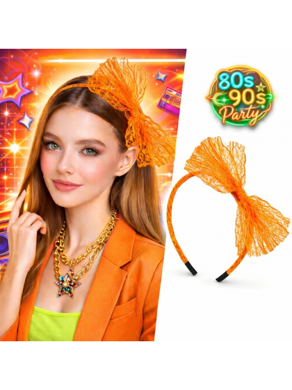 80’ler 90’lar Neon Turuncu Dantel Taç Fiyonklu… 80’ler 90’lar Neon Turuncu Dantel Taç Fiyonklu…