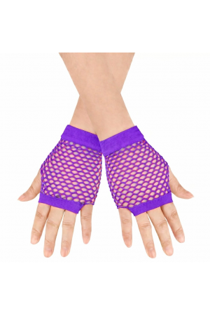 80’ler 90’lar Retro Mor File Parmaksız Kısa Eldiven 11 Cm&hellip;