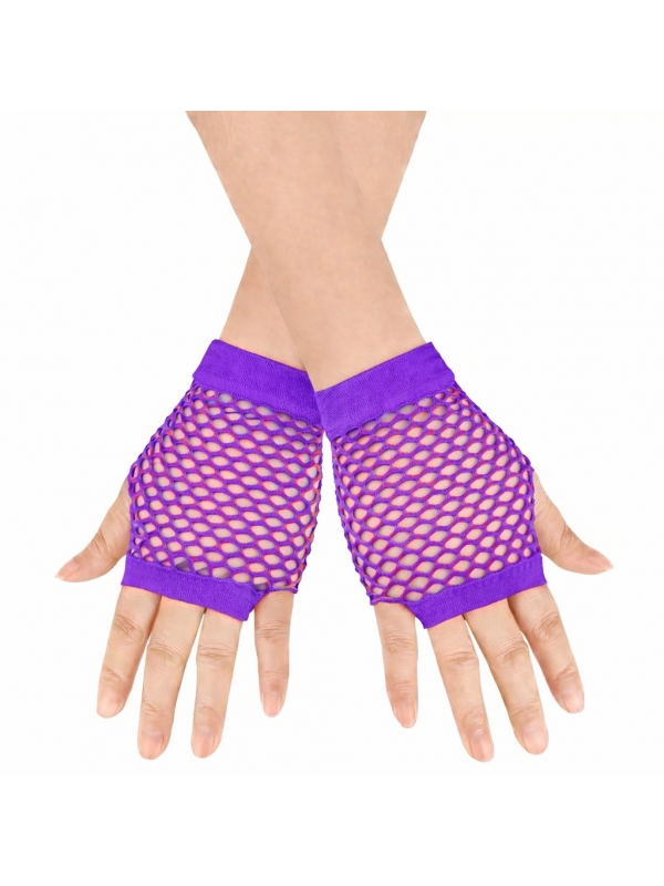 80’ler 90’lar Retro Mor File Parmaksız Kısa Eldiven 11 Cm&hellip;