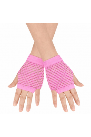 80’ler 90’lar Retro Neon Pembe File Parmaksız Kısa Eldiven 11 Cm&hellip;