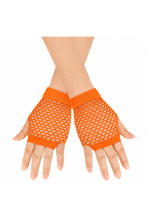 80’ler 90’lar Retro Neon Turuncu File Parmaksız Kısa Eldiven 11 Cm&hellip;