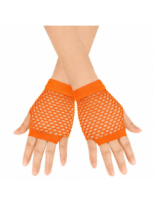 80’ler 90’lar Retro Neon Turuncu File Parmaksız Kısa Eldiven 11 Cm&hellip;