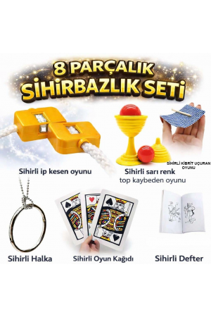 8’li Sihirbazlık Seti (kibrit, Defter, Halka, Kupa, İp, 3’lü Kart)&hellip;