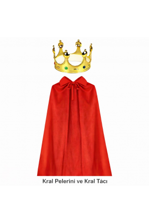 90 Cm Kral Pelerini Ve Altın Kral Tacı Seti… 90 Cm Kral Pelerini Ve Altın Kral Tacı Seti…