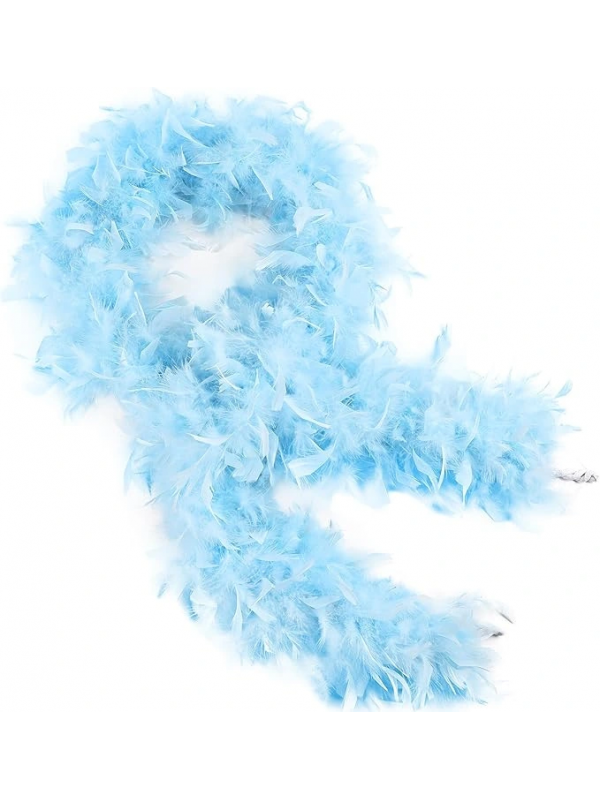 Açık Mavi Renk Kabarık Kalın Otriş Boa Tüy 6 Cm Genişlik 180-200 Cm&hellip;