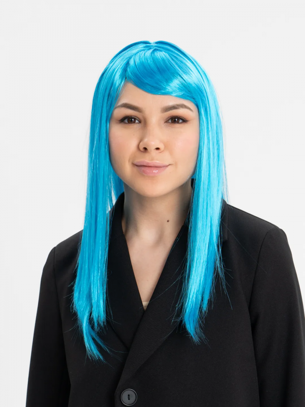 Açık Mavi Renk Uzun Düz Parti Peruğu… Açık Mavi Renk Uzun Düz Parti Peruğu…