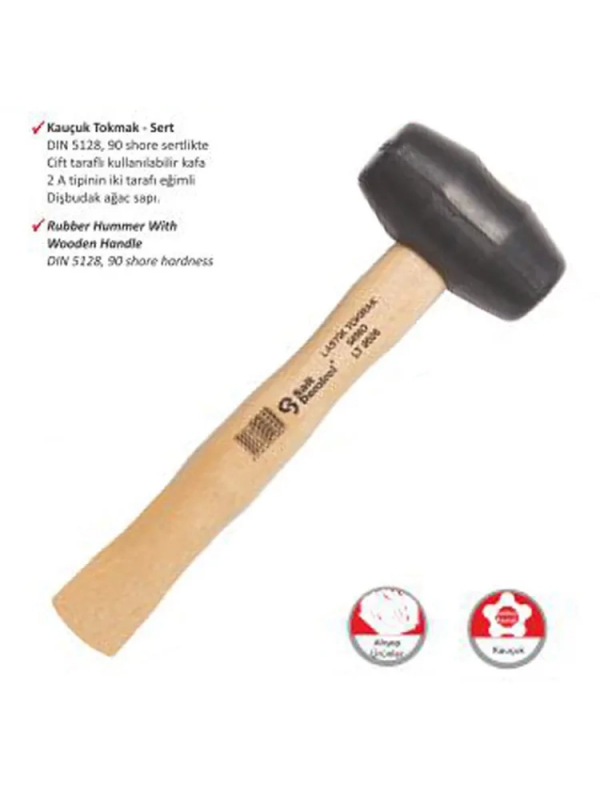 Ağaç Saplı Lastik Tokmak No:70&hellip;