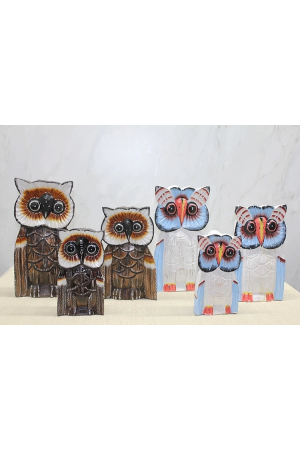 Ahşap 3'lü 30 Cm Baykuş Seti 3sutama-6&hellip;