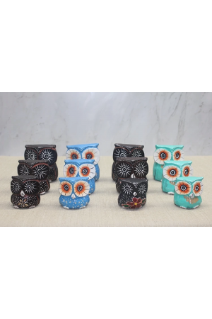 Ahşap 3'lü Baykuş Seti 3sutama-10&hellip;