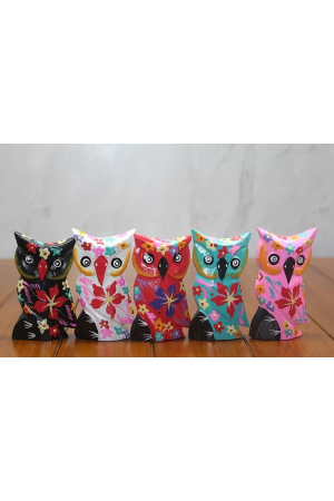 Ahşap 5'li Baykuş Seti Polos-10&hellip;