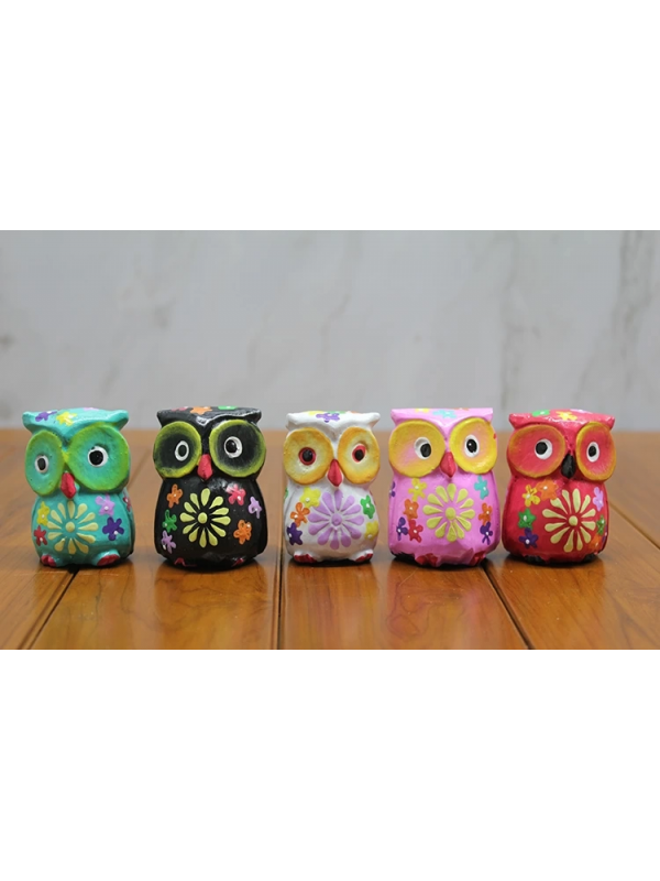 Ahşap 5'li Baykuş Seti Polos:6&hellip;